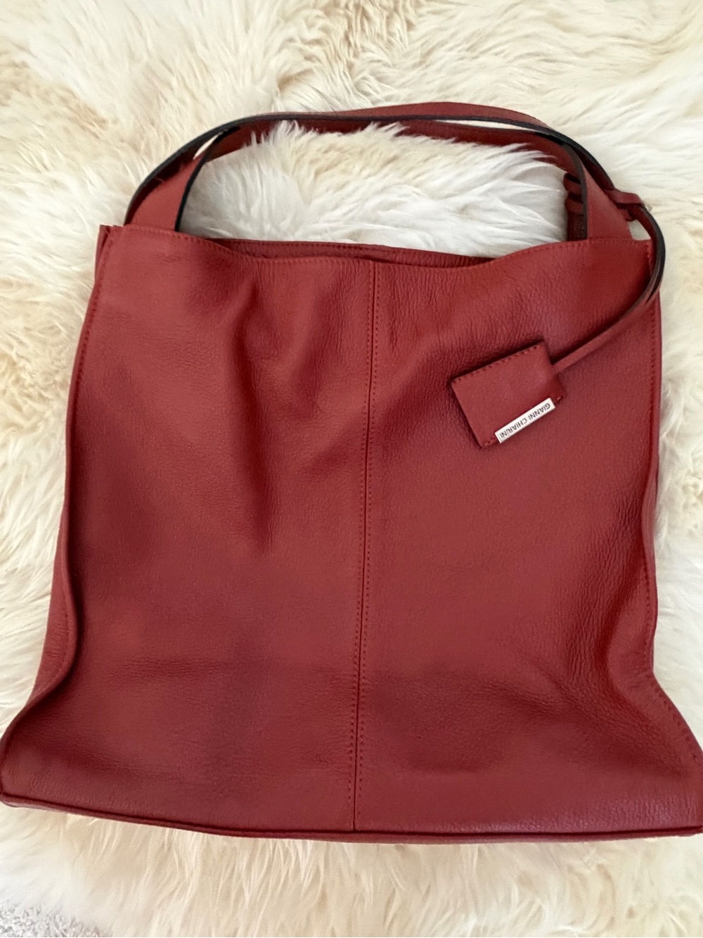 Women's Red Leather Shoulder Bag - Gianni Chiarini Designer Style
